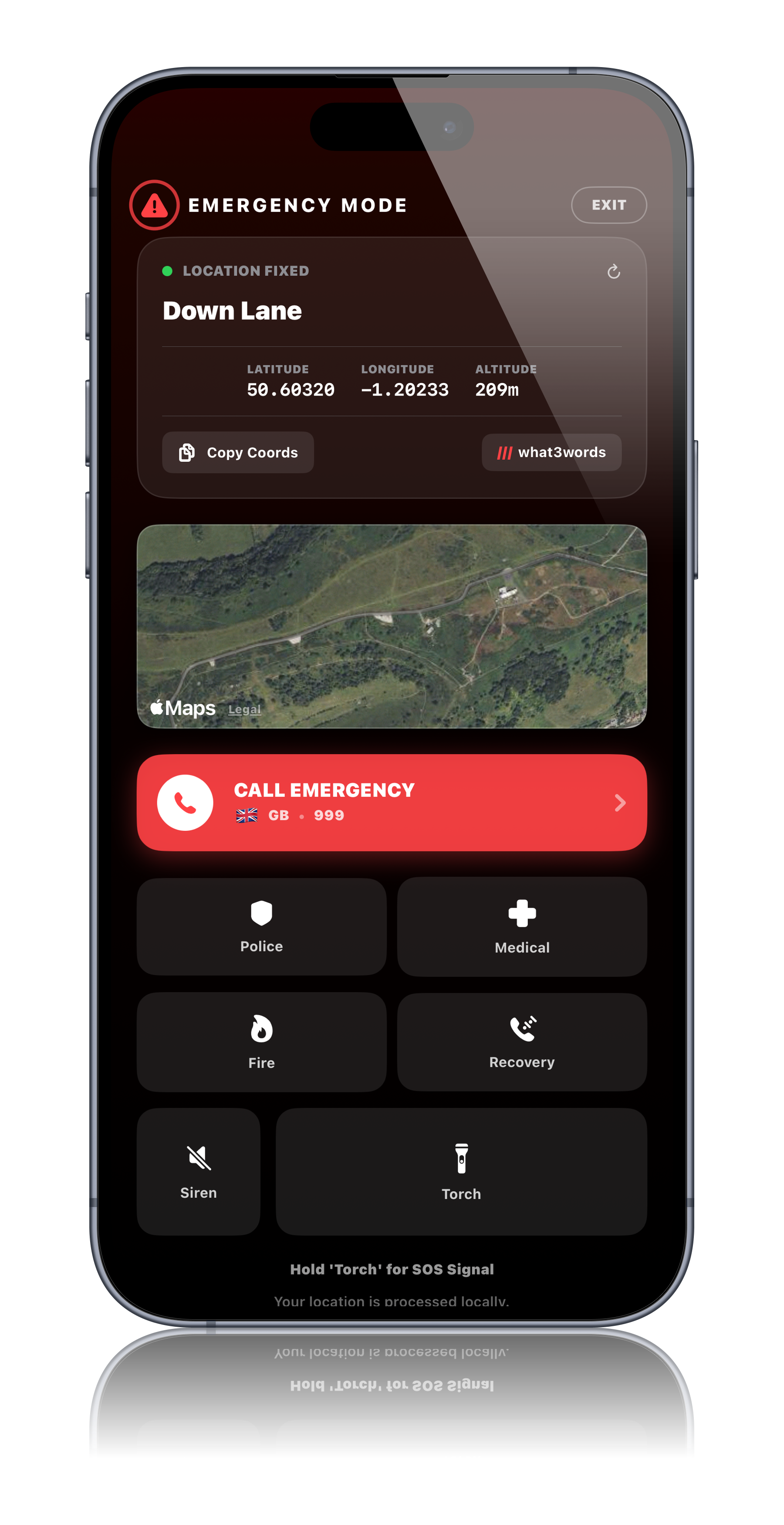 Emergency Mode screen